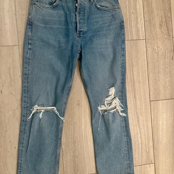 Agolde Riley cropped jeans with distressing size 27 - Picture 3 of 5